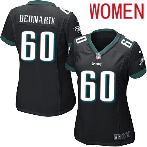 Women Philadelphia Eagles 60 Chuck Bednarik Nike Black Game NFL Jersey